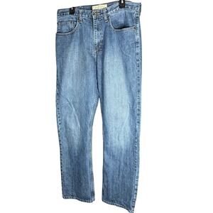 Wrangler Jeans Mens Relaxed Straight Blue Denim Pants 34x34
